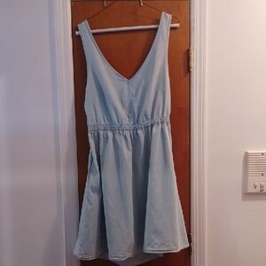 Light Blue Denim Sleeveless Dress